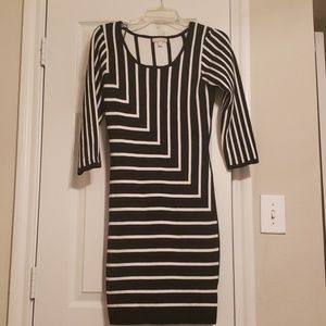 Black and White Striped Dress